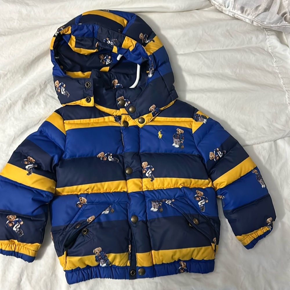 Boys 3T multi color polo puffer by Ralph Lauren. Excellent condition.